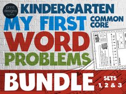 Kindergarten - My First Word Problems Common Core Addition BUNDLE