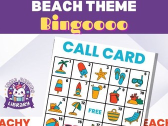 Beachy Printable Bingo Game Cards - Fun and Educational Beach Summer Activity