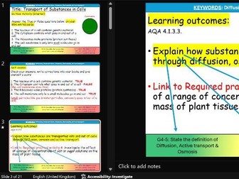 AQA Transport in cells - FULL lesson