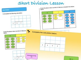 Year 5 Multiplication and Division (B) - Short Division Lesson