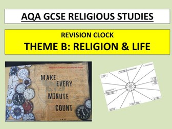Revision Clock AQA GCSE Religious Studies - Theme B (Religion and Life)