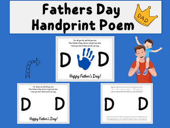 Father's Day Handprint Card & Poem - Father's Day Craft