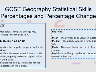 GCSE Geography Statistical Skills - Percentages and Percentage Change