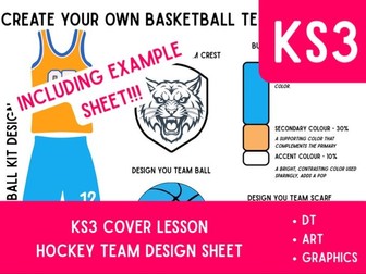 KS3 DT COVER LESSON-DESIGN YOUR OWN BASKETBALL TEAM