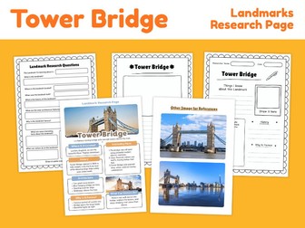 Tower Bridge Research Project | London Landmark Worksheets