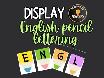 English lettering in pencils for display