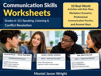 Communication Skills Worksheets Grades 6–12 | Speaking & Listening