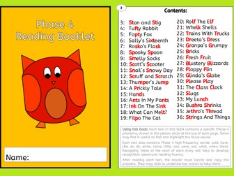 Phonics Phase 4 Reading Comprehension Booklet