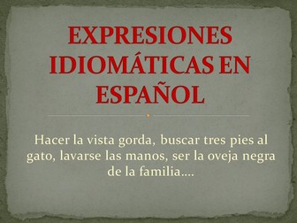 Expresiones idiomáticas en español (Spanish idioms).