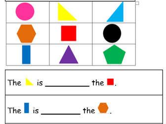 Positional language worksheet