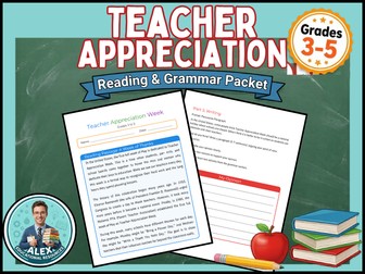 Teacher Appreciation Week ELA Packet | Reading, Grammar & Writing Grades 3-5