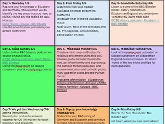 Editable run up to the exam revision challenge