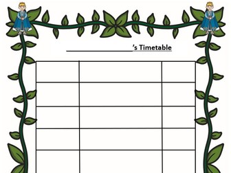Princess Themed Blank Visual Timetable