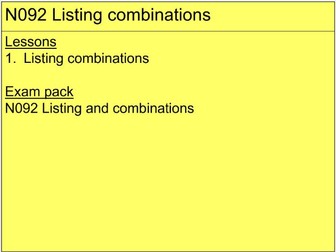 N092 Listing and combinations