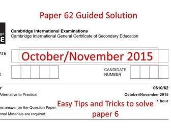 Paper 6 Alternative to Practical; October/November 2015
