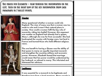 GCSE Edexcel Early Elizabethan England work booklets