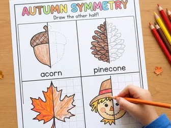 Fall Symmetry Drawing & Tracing Worksheets – Autumn Draw the Other Half Activiti
