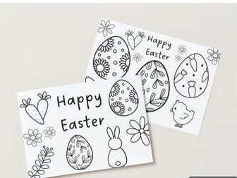 Happy Easter - Colouring/Watercolour Sheets
