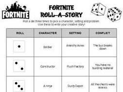 Fortnite Roll A Story By Rombop Teaching Resources - fortnite roll a story