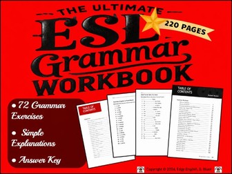 ESL Grammar Book for Beginner & Intermediate Learners: Lessons & Worksheets | High School & Adults