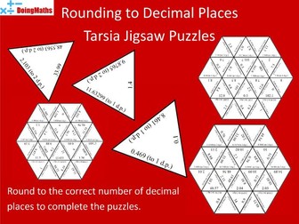 Rounding to Decimal Places Jigsaw Puzzles - Maths Practice