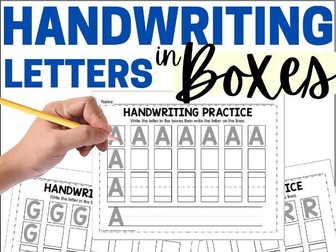 Alphabet Handwriting Worksheets with Boxes for Capital Letters