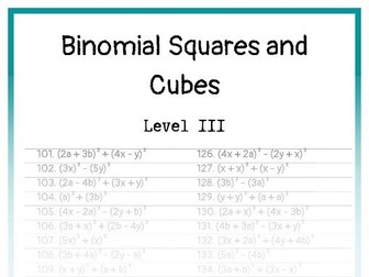 Binomial Squares and Cubes