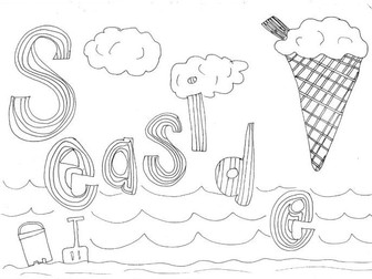 Seaside Colouring Page