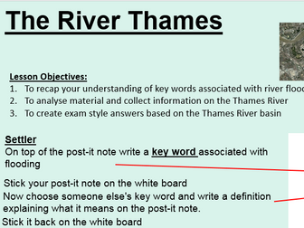 OCR GCSE SOW: Case Study Lesson on the Thames River Basin