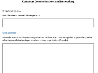 Computer Communications and Networks PPT and Worksheet - GCSE Computer Science