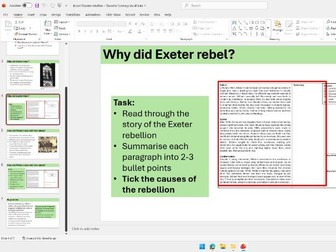 OCR B GCSE history Norman Conquest lesson 12- exeterrebellion