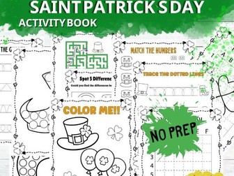 St. Patrick's Day Activity Book For Kindergarten | Preschoolers
