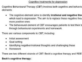 OCD, phobias, and depression treatments information sheets