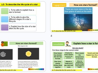 Life cycle of a star KS3 Science