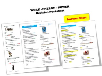 WORK - ENERGY - POWER – Quick Review for EXAM