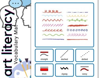 Types of Lines Symbol Adapted Word Mat, Art Literacy