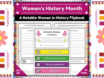 Women's History Month : A Notable Woman in History Flipbook Project