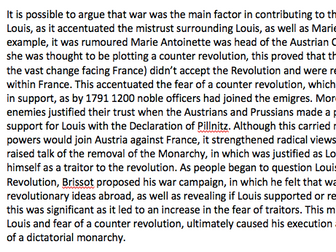 A Grade OCR A-Level History French Revolution Essay