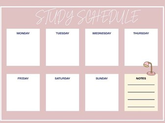 Study Schedule - Pink