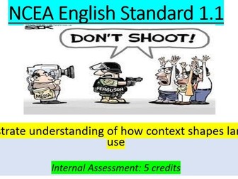 1.1 NCEA New English Standard- Language in Context