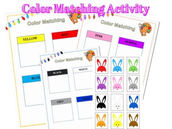 Color Match Charts for Kindergarten