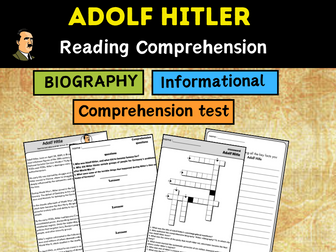 Adolf  Hitler biography , reading comprehension , information text