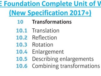 GCSE Foundation (Unit 10): Transformations