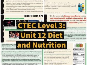 CTEC Sport Level 3: Unit 12 Diet and Nutrition