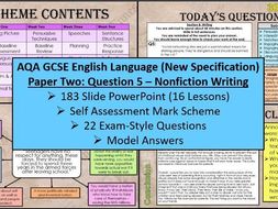 AQA English Language Paper 2 Question 5 | Teaching Resources