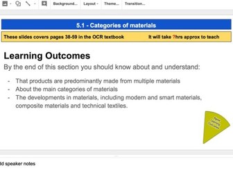 OCR NEW GCSE DESIGN TECHNOLOGY EXAM PREP - CHAPTER 5 (Material Considerations)