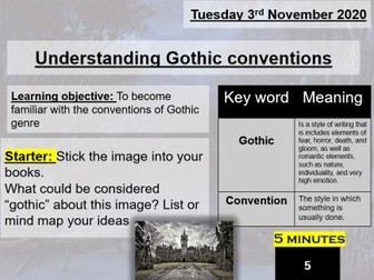 Y9 Gothic Fiction AQA Language Paper 1