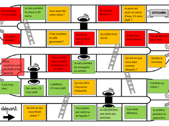 Eating out (Au resto) - GCSE French - full lesson with bonus snakes and ladders