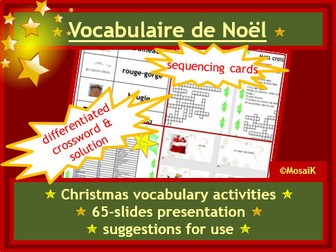 Christmas French Vocabulary Activities