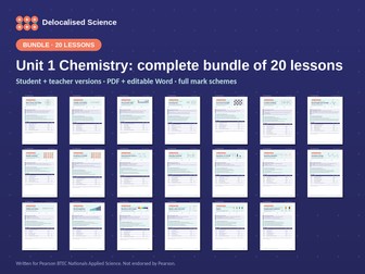 BTEC Applied Science Unit 1 Chemistry Bundle | 20 Complete Lessons